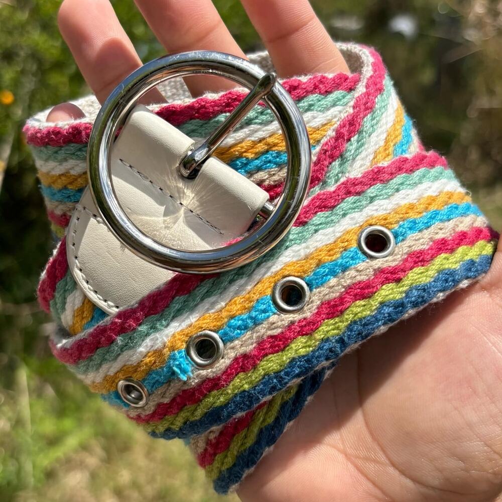 Blue & Pink Striped Men's Belt
